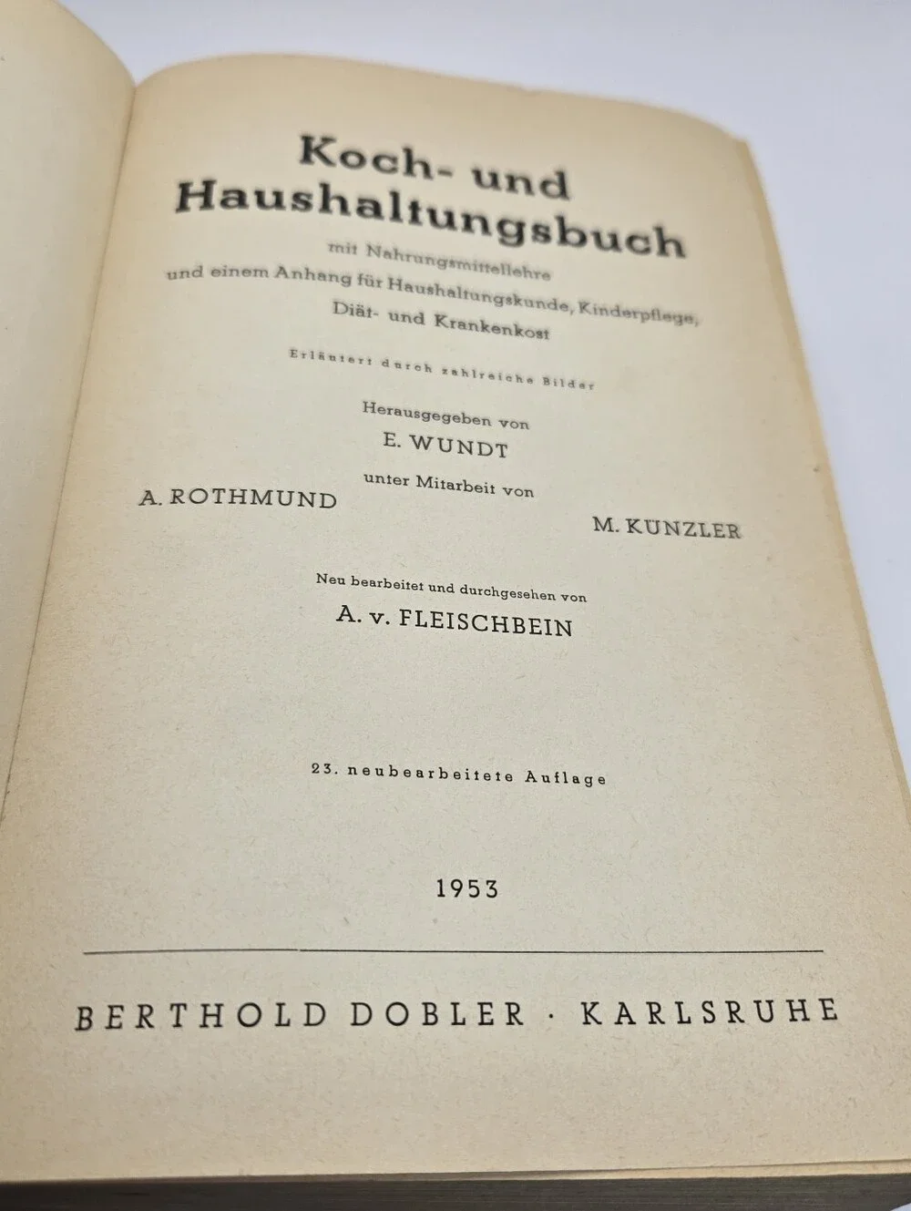Vintage German cookbook titled Koch- und Haushaltungsbuch- Cooking & Household